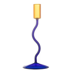 Ada Glass Candle Holder - Blue