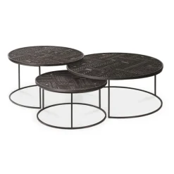 Ancestors Tabwa Round Nesting Coffee Table - Set of 3