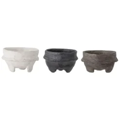Asbjorn Paper Mache Deco Bowl White - Set of 3