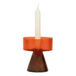 Cody Glass Candle Holder - Red