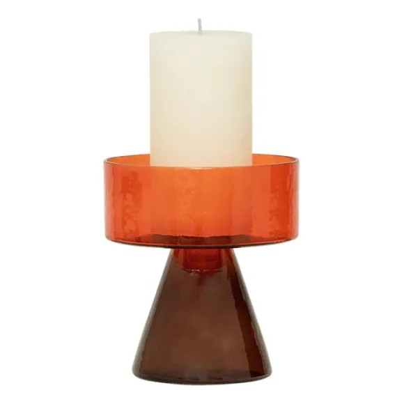 Cody Glass Candle Holder - Red
