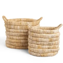 dBodhi Caterpillar Sago Round Basket - Set of 2