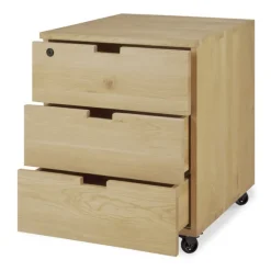 Ethnicraft Oak Billy Drawer Unit with Keylock - 3 Drawer