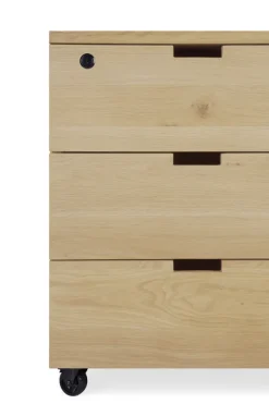 Ethnicraft Oak Billy Drawer Unit with Keylock - 3 Drawer