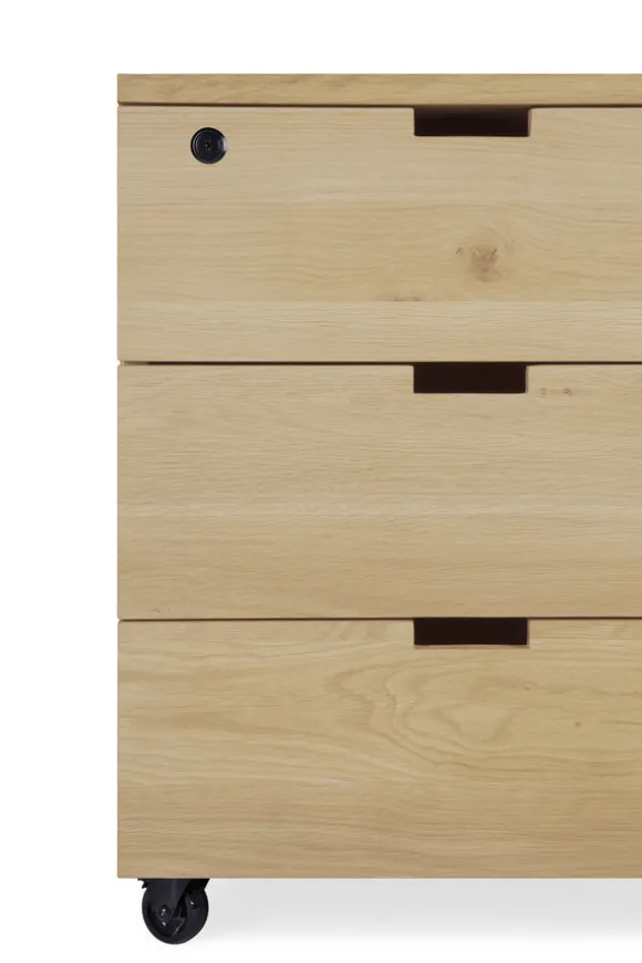 Ethnicraft Oak Billy Drawer Unit with Keylock - 3 Drawer