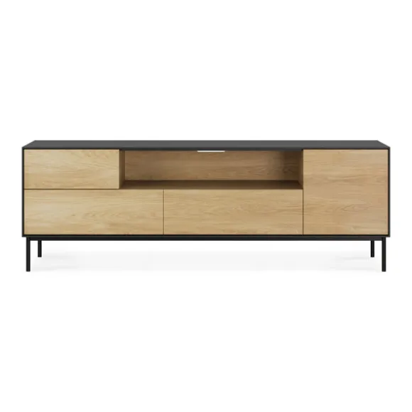 Ethnicraft Oak Blackbird TV Cupboard - 1 Doors/1 Flip-down Door/2 Drawers