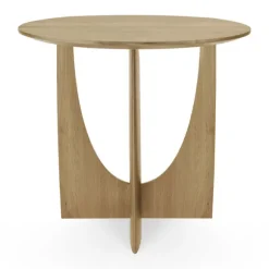 Ethnicraft Oak Geometric Side Table