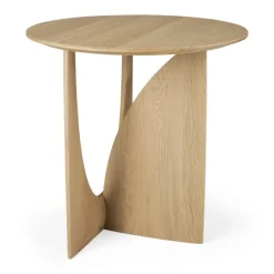 Ethnicraft Oak Geometric Side Table