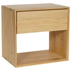 Ethnicraft Oak Nordic 1 Drawer Bedside Table Tall