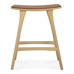 Ethnicraft Oak Osso Counter Stool - Leather