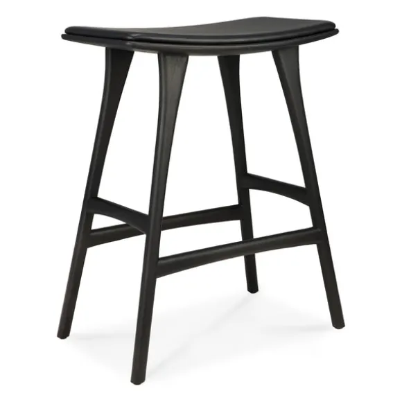 Ethnicraft Oak Osso Counter Stool - Leather