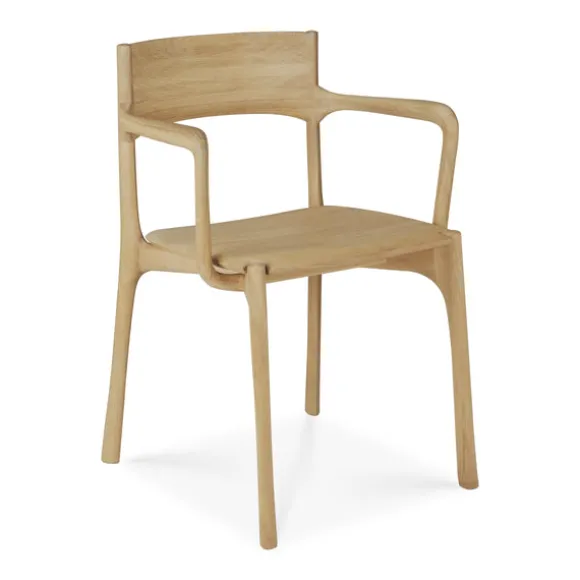 Ethnicraft Oak PI Dining Chair with Armrest
