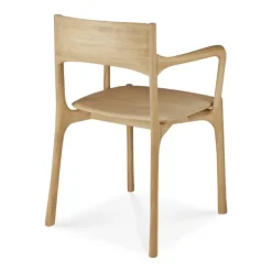 Ethnicraft Oak PI Dining Chair with Armrest