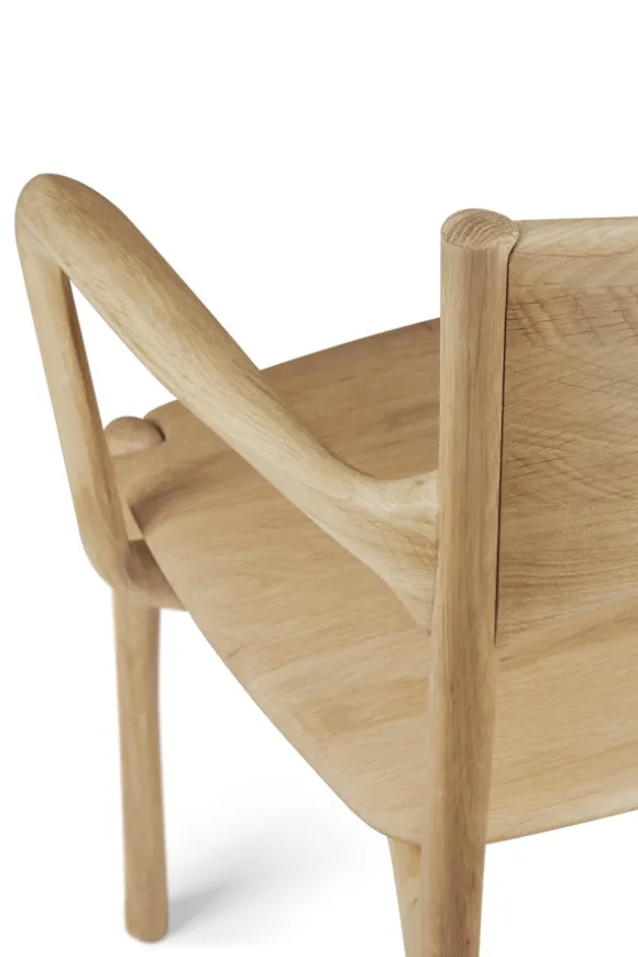 Ethnicraft Oak PI Dining Chair with Armrest