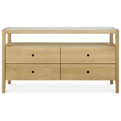 Ethnicraft Oak Spindle Dresser - 4 Drawers