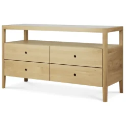 Ethnicraft Oak Spindle Dresser - 4 Drawers