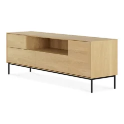 Ethnicraft Oak Whitebird TV Cupboard - 1 Doors/1 Flip-down Door/2 Drawers
