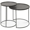 Ethnicraft Round Tray Side Table - Set of 2