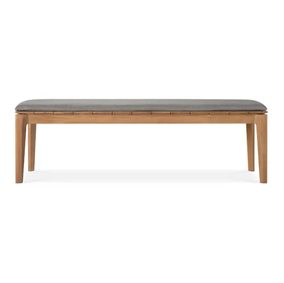 Ethnicraft Teak Bok Outdoor 3 Seater Bench - Fabric