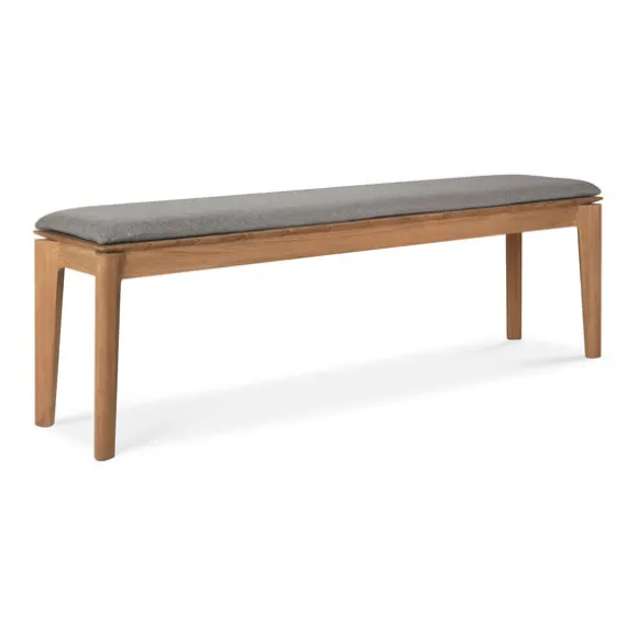 Ethnicraft Teak Bok Outdoor 3 Seater Bench - Fabric