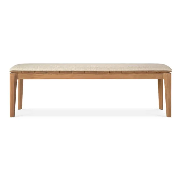 Ethnicraft Teak Bok Outdoor 3 Seater Bench - Fabric