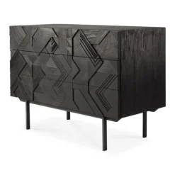Ethnicraft Teak Graphic Chest of Drawers - 3 Drawers