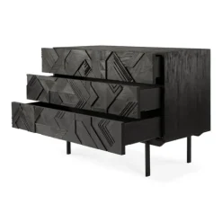 Ethnicraft Teak Graphic Chest of Drawers - 3 Drawers