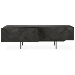Ethnicraft Teak Graphic TV Cupboard - 1 Flip-down Door/1 Drawer