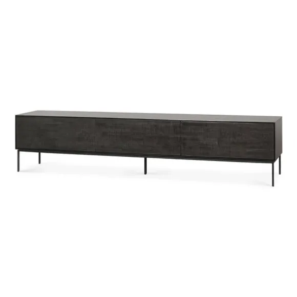 Ethnicraft Teak Grooves TV Cupboard - 1 Flip-down Door/2 Drawers