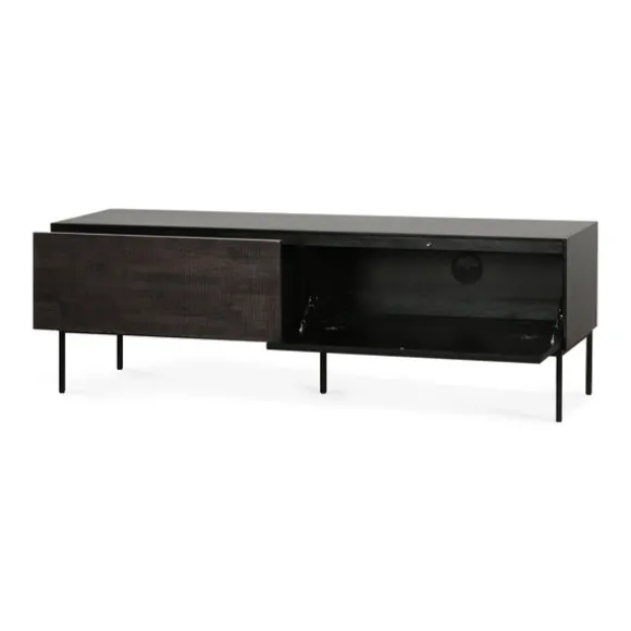 Ethnicraft Teak Grooves TV Cupboard - 1 Flip-down Door/1 Drawer