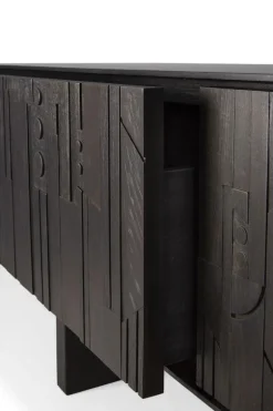 Ethnicraft Teak Mosaic TV Cupboard - 1 Flip-down Door/2 Drawer