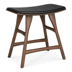 Ethnicraft Teak Osso Stool - Leather