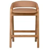 Inlay Counter Stool with Leather Backrest