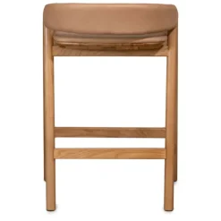 Inlay Counter Stool with Leather Backrest