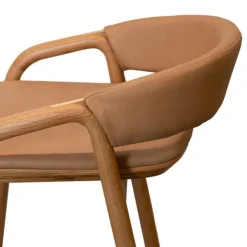 Inlay Counter Stool with Leather Backrest