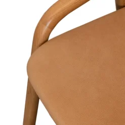 Inlay Counter Stool with Leather Backrest