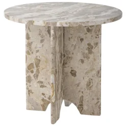 Jasmia Marble Side Table - Brown
