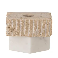 Juta Travertine Votive & Candle Holder - Nature