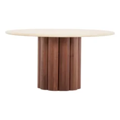 Kora Travertine Round Dining Table
