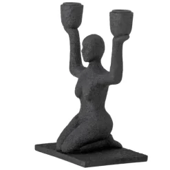 Lucie Polyresin Candle Holder - Black