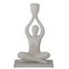 Lucie Polyresin Candlestick - White