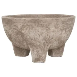 Modern Terracotta Rustic Pot on Legs - Dark Brown