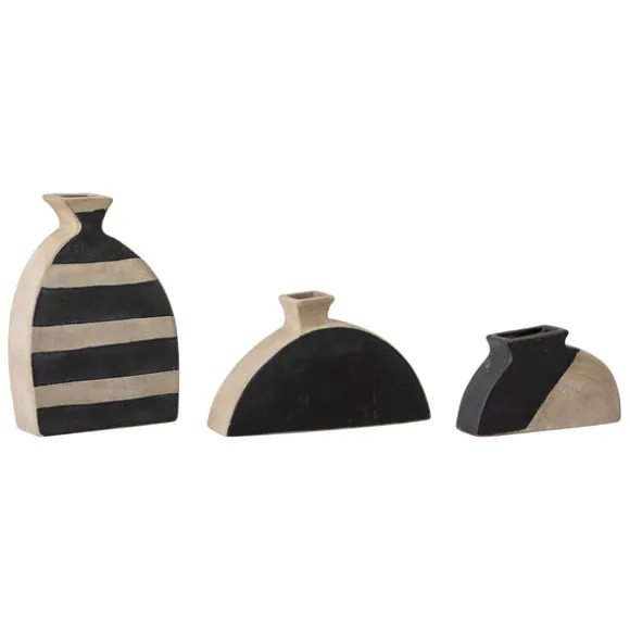 Nezha Terracotta Deco Vase - Black - Set of 3