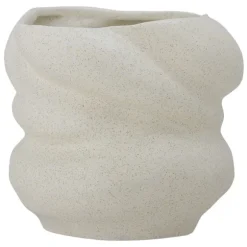 Orana Stoneware Flowerpot - White