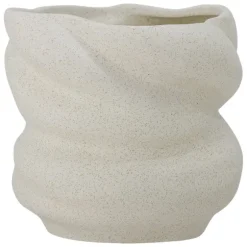 Orana Stoneware Flowerpot - White