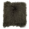 Pansy Lambskin Tibetian Cushion - Green