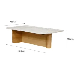 Pivot Rectangular Travertine Coffee Table