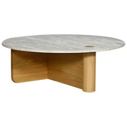 Pivot Round Travertine Coffee Table