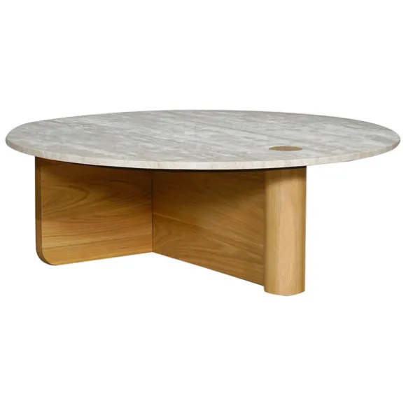 Pivot Round Travertine Coffee Table