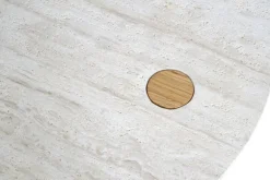 Pivot Round Travertine Coffee Table